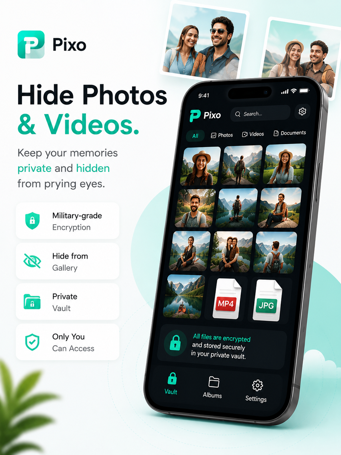 Hide photos and videos with Pixo Vault